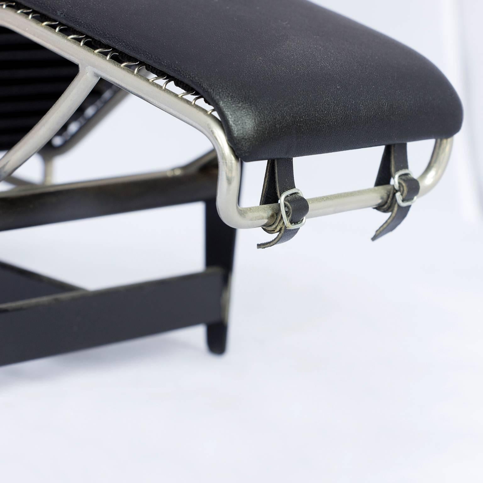 French 1928, Le Corbusier LC 4 Miniature by Vitra in Black Chrome