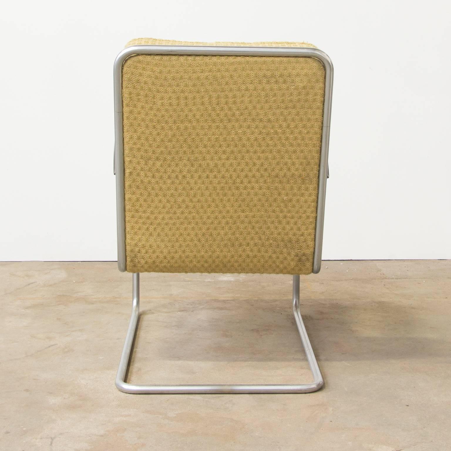 1933, W.H. Gispen für Gispen Culemborg, Easy Chair 409 von Gispen, entworfener Stoff (Niederländisch) im Angebot