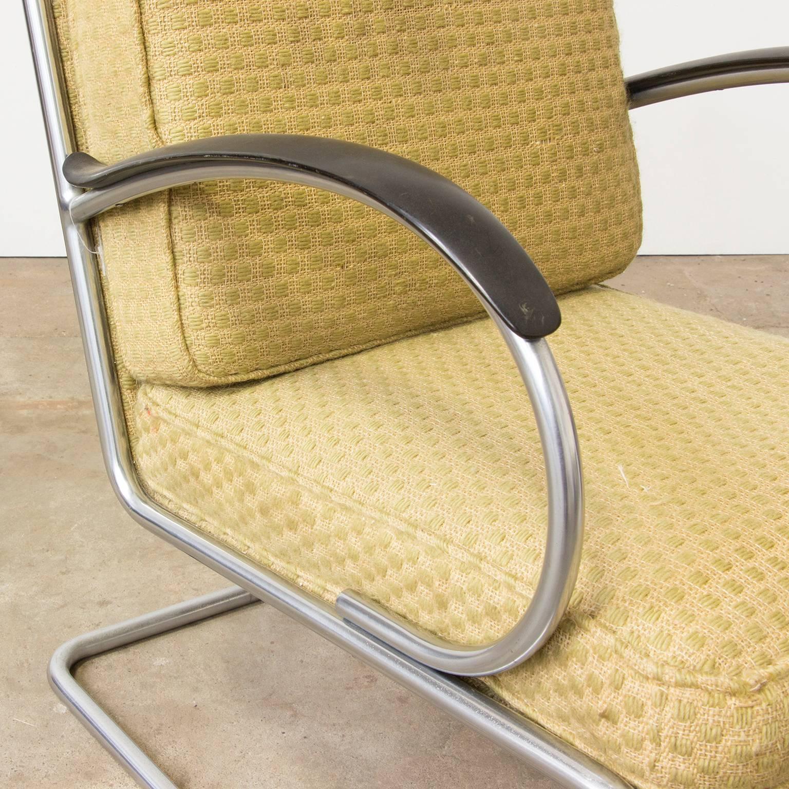 1933, W.H. Gispen für Gispen Culemborg, Easy Chair 409 von Gispen, entworfener Stoff (Mitte des 20. Jahrhunderts) im Angebot