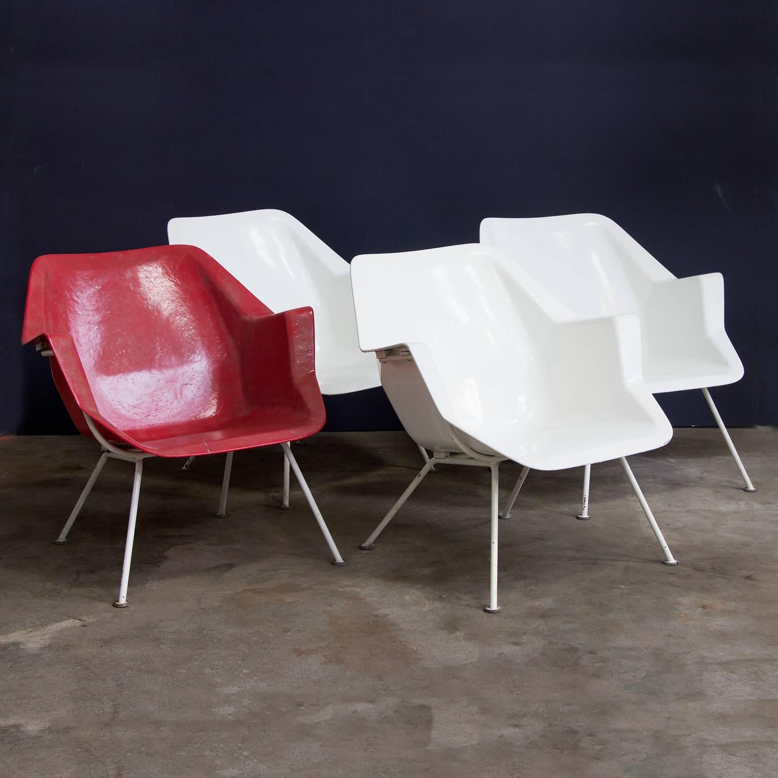 1957, Wim Rietveld/André Cordemeyer, Three Chairs, 416 Version by Gispen Holland For Sale 2