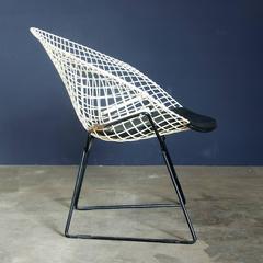 Harrie Bertoia, Diamond Chair 421, Black & White with Black Vinyl Cushion