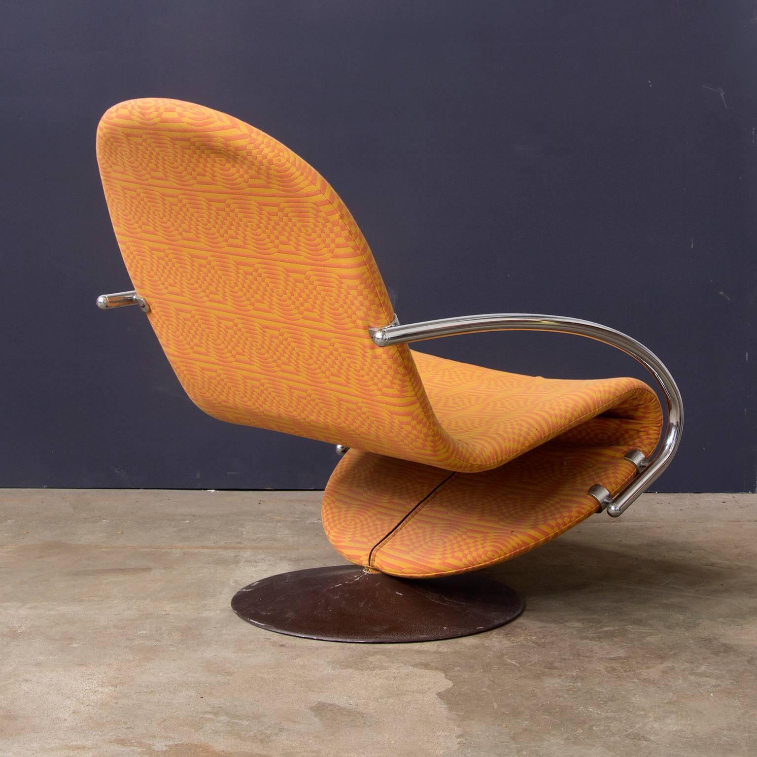 1973, Verner Panton, 1-2-3 Serie Easy Chair mit Original Panton-Stoff (Moderne der Mitte des Jahrhunderts) im Angebot