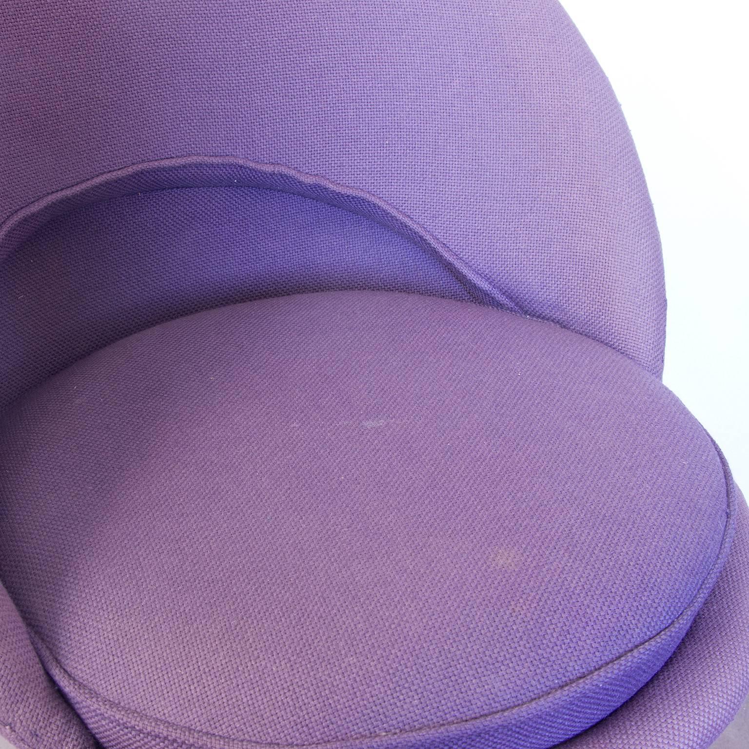 Mid-20th Century 1958, Verner Panton for Rosenthal, Cone Chair in Original Purple Linen Fabric