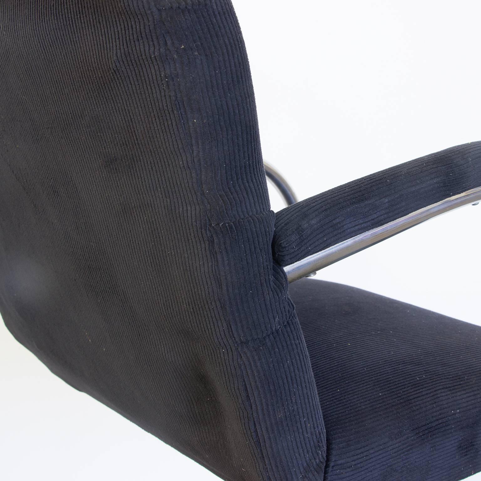 Original Early Vintage Tubular Side Chair, Black Manchester Fabric, circa 1930 For Sale 2