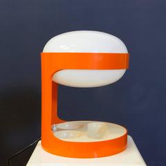 1967, Joe Colombo for Kartell, Rare Orange KD29 Table Lamp