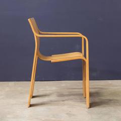 1974, Gijs Bakker for Castelijn, Set of Rare Stackable Wooden Strip Armchairs