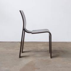 1974, Gijs Bakker for Castelijn, Set of Stackable Bended Wood Strip Chairs