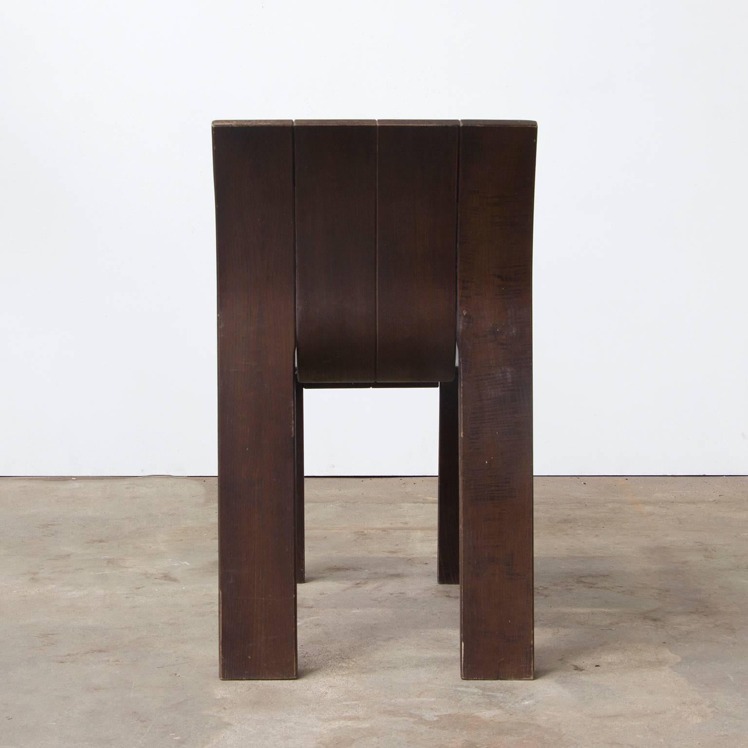 Dutch 1974, Gijs Bakker for Castelijn, Set of Stackable Bended Wood Strip Chairs