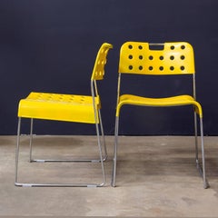 1971, Rodney Kinsman, Set Rare Yellow Omstak Stacking Chairs