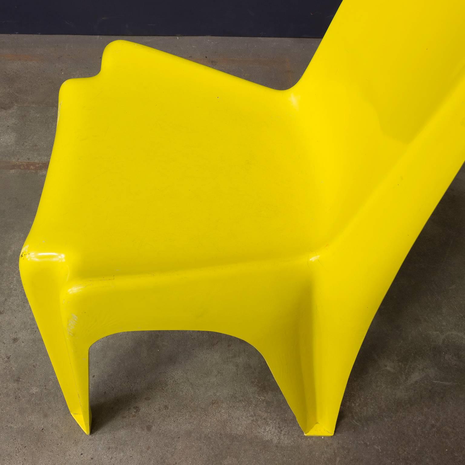 German Rare Plastic Organic Chair in Yellow, circa 1970 For Sale