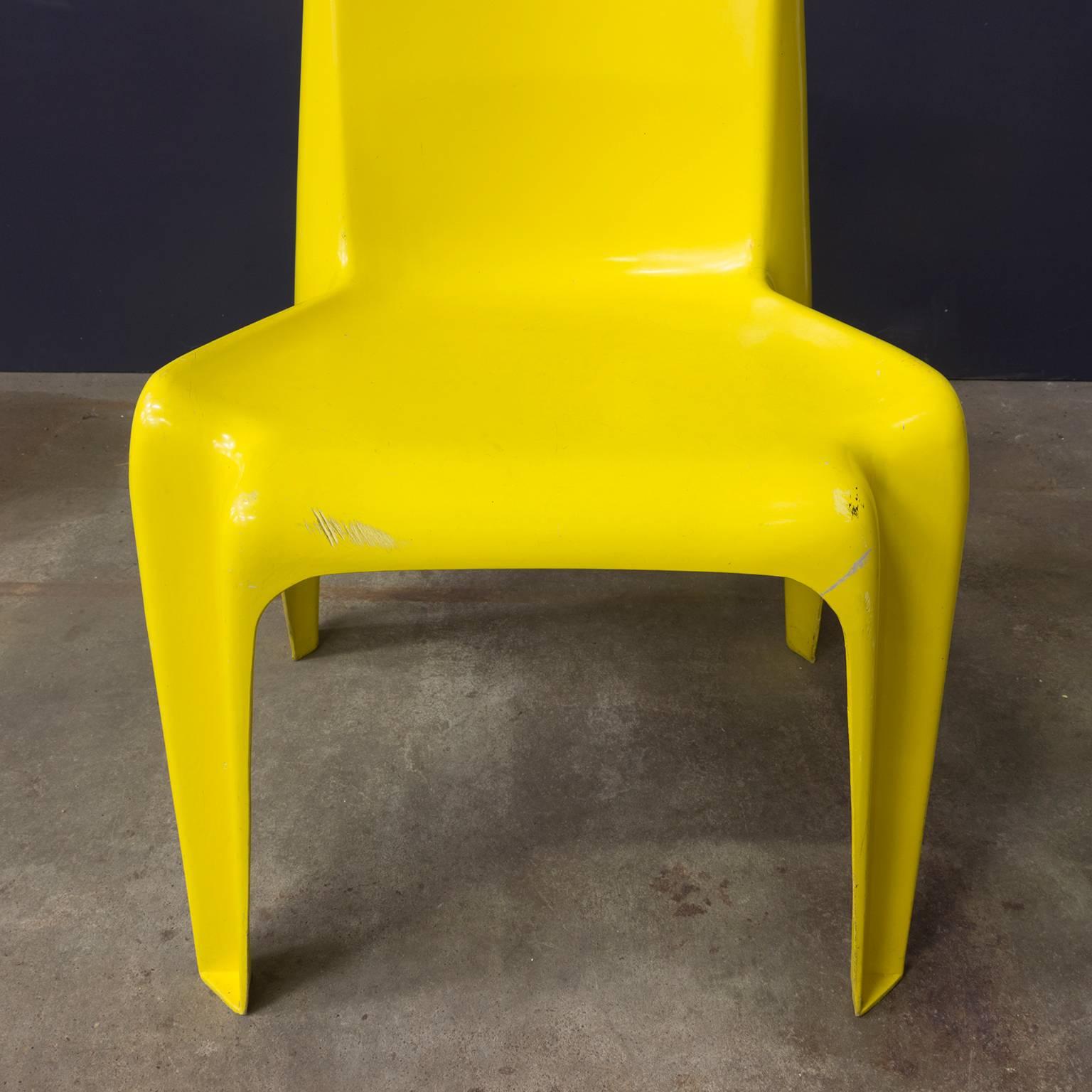 Late 20th Century Rare Plastic Organic Chair in Yellow, circa 1970 For Sale