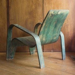 1940, Han Pieck, Plywood Lounge Armchair for Lawo in Green as Published on Book