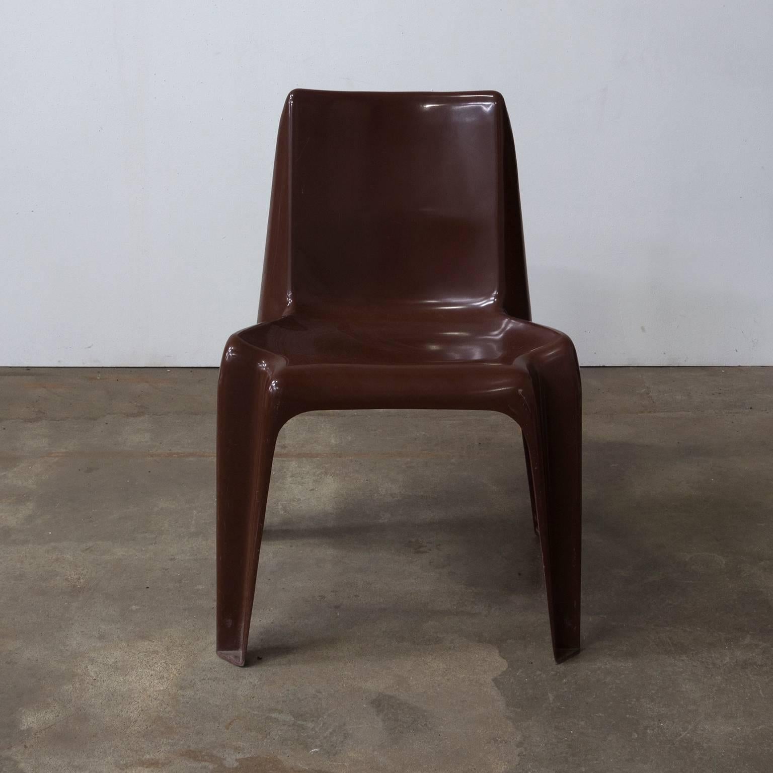 1969, Helmut Bätzner for Bofinger, Set of Four Brown Chairs Modell B 1171 In Good Condition For Sale In Amsterdam IJMuiden, NL