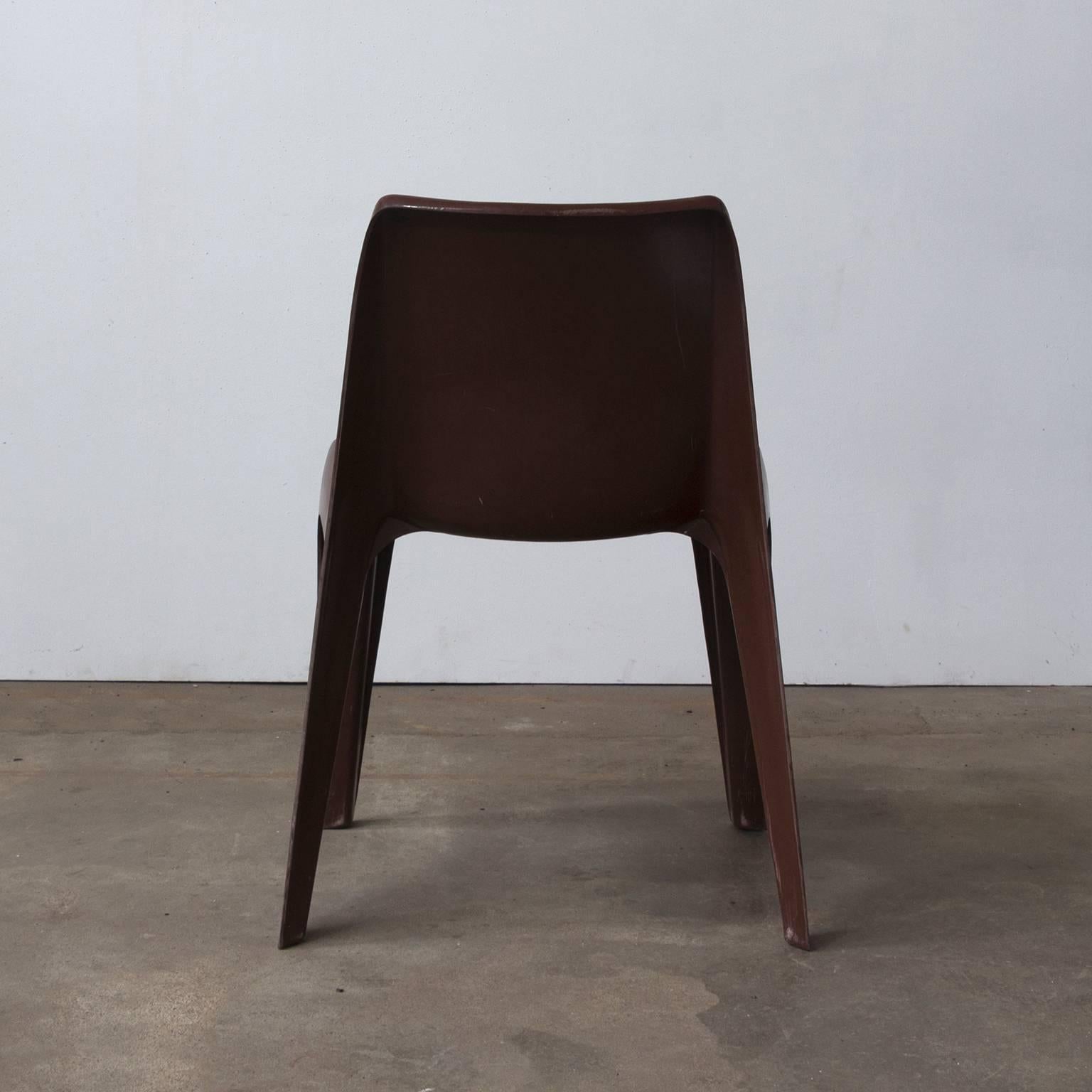 Italian 1969, Helmut Bätzner for Bofinger, Set of Four Brown Chairs Modell B 1171 For Sale