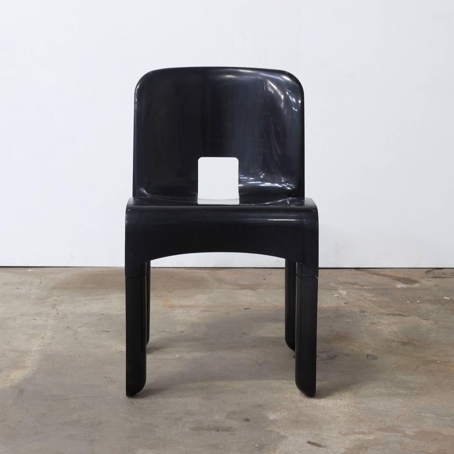 Italian 1967, Joe Colombo, Universale Plastic Chair, Type 4867, Three Pieces in Black