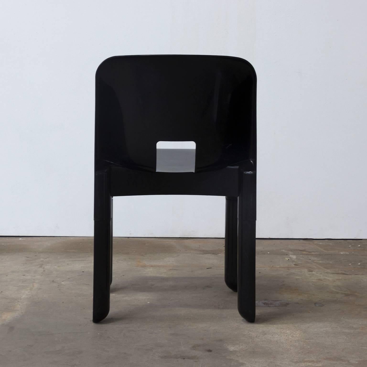 Mid-Century Modern 1967, Joe Colombo, Universale Plastic Chair, Type 4867, Three Pieces in Black