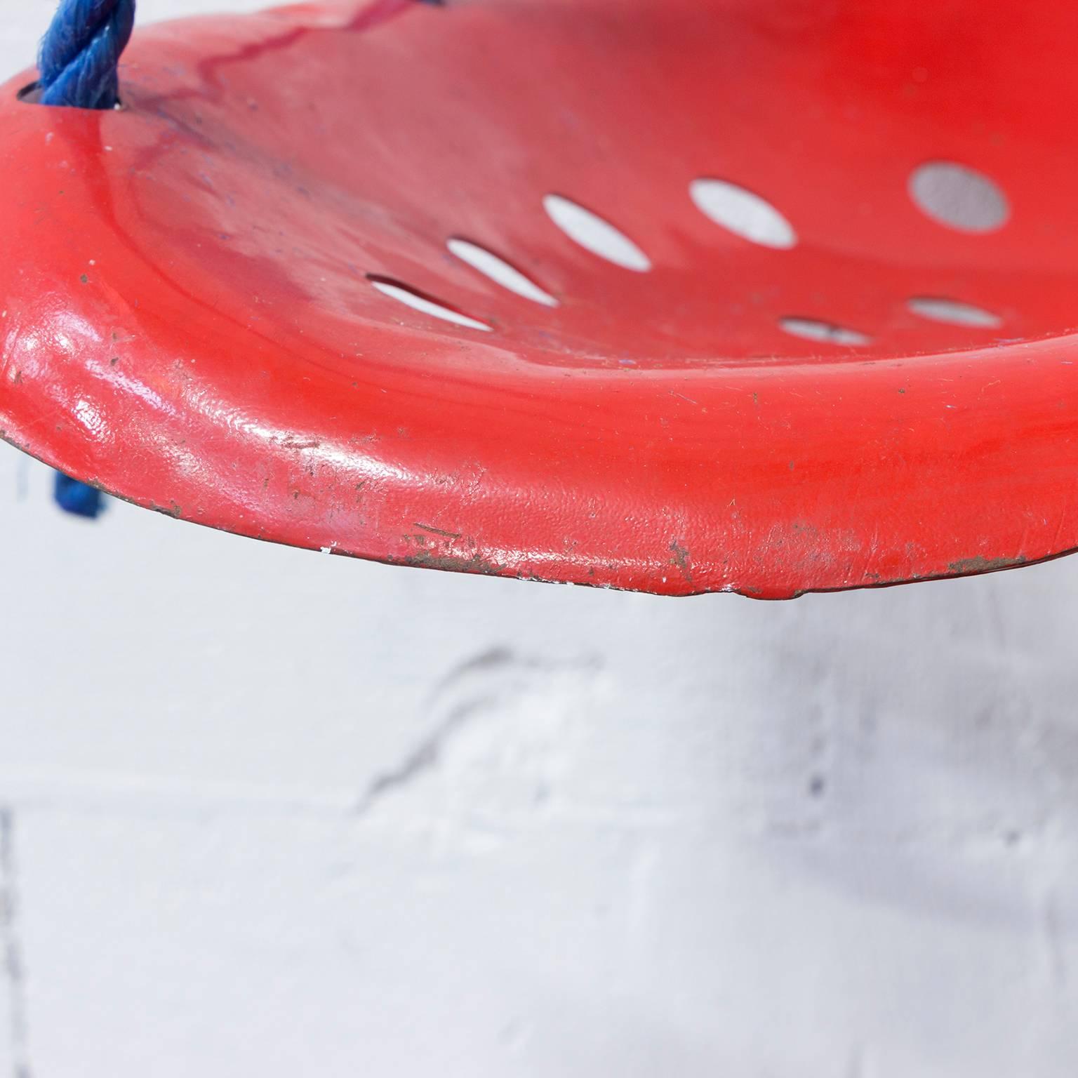 Metal Swing Tractor Seat Chair, in Red like Achille Castiglione Stool, circa 1970 For Sale