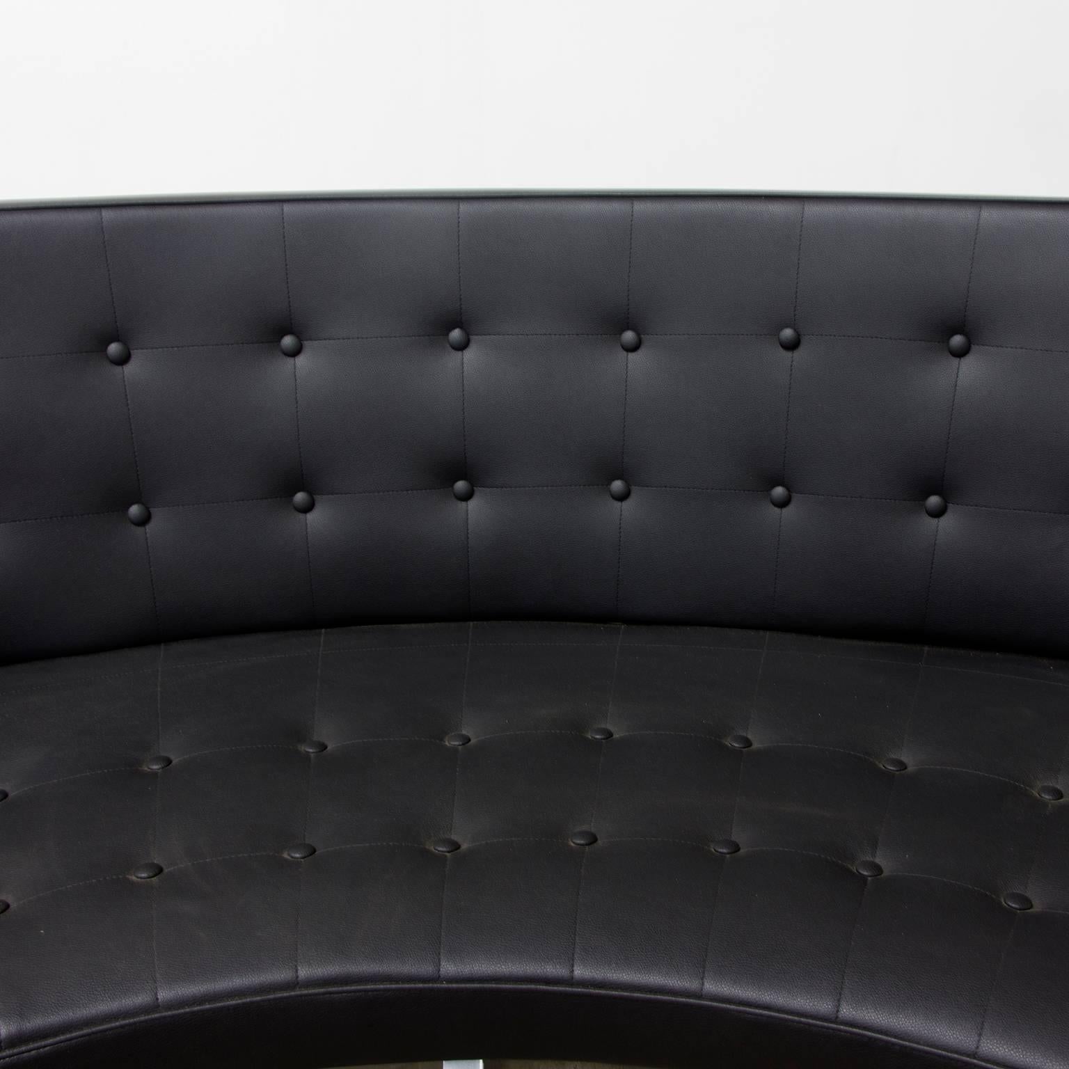 Kjærholm Inspired Curval Basic Couch in Black Faux Leather, circa 1960 In Good Condition In Amsterdam IJMuiden, NL