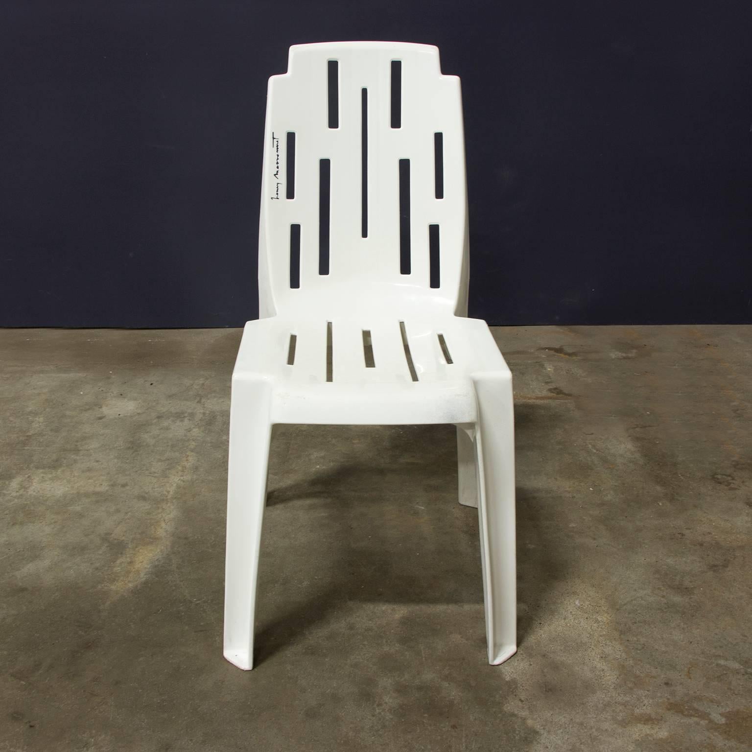 1974, Pierre Paulin, Ten Very Elegant Comfortable Light White Garden Chairs In Good Condition For Sale In Amsterdam IJMuiden, NL