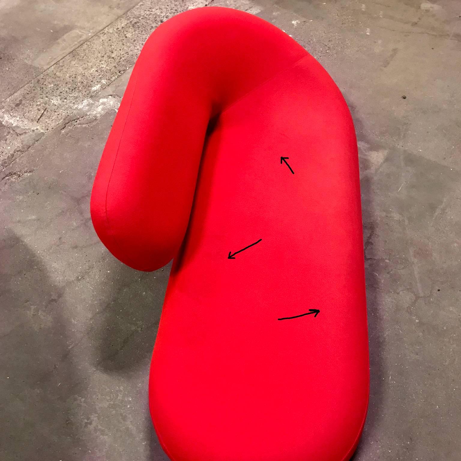 1970, Geoffrey Harcourt, Chaise Longue Cleopatra in Originally Red Tonus Fabric 2