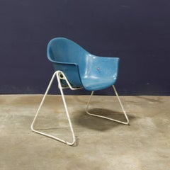 Set of Fiberglass Children Chairs with Metal Base, circa 1960