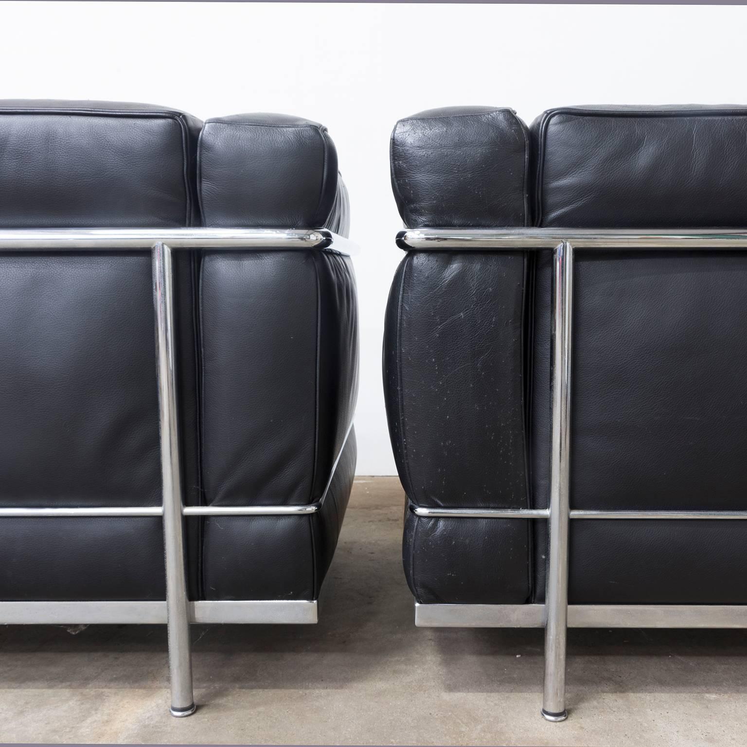 1928, Le Corbusier, Sillón LC2 Cuero negro by Cassina Francés