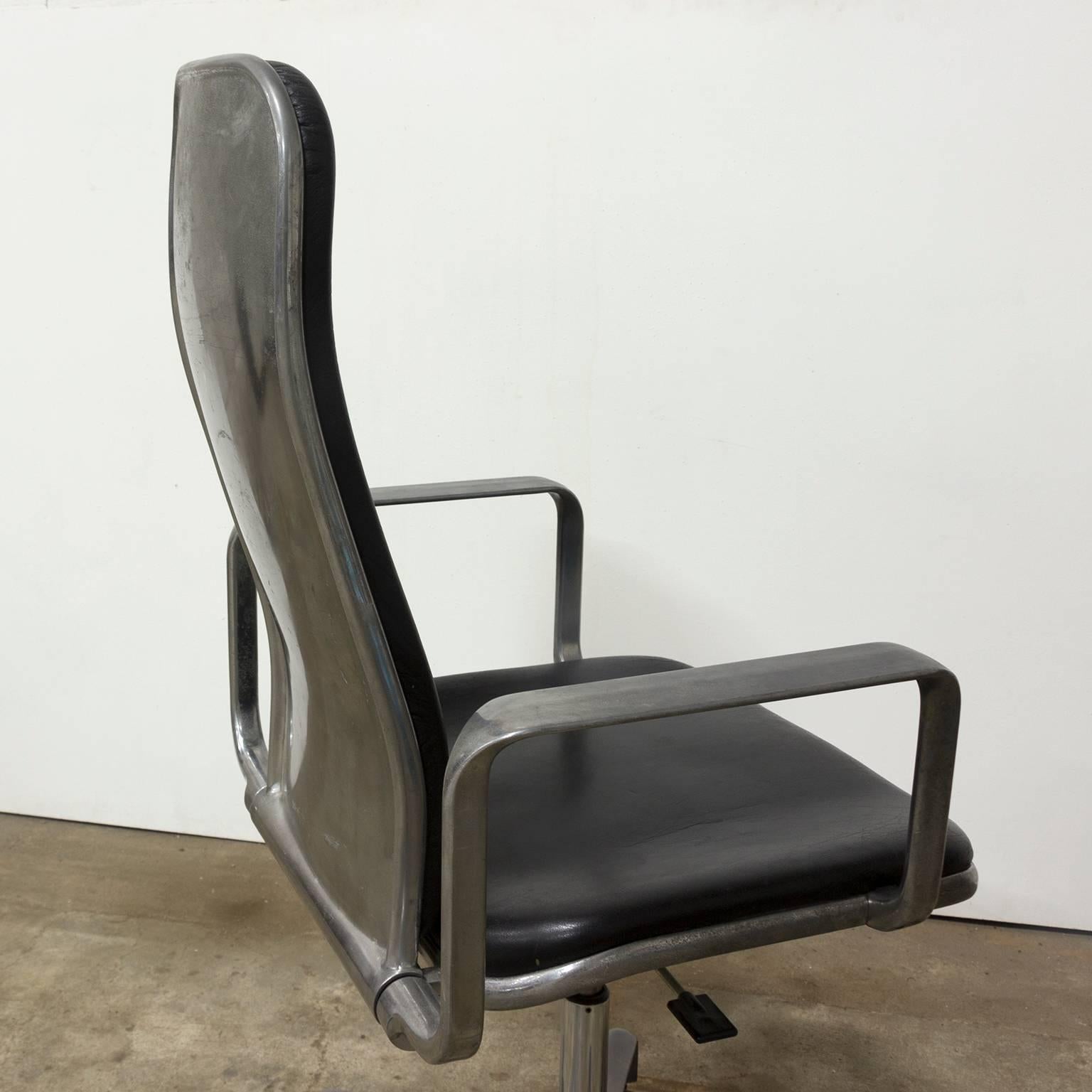 Aluminium 1979, Frederick Scott, Chaise de bureau ergonomique Supporto en aluminium pour Hille en vente