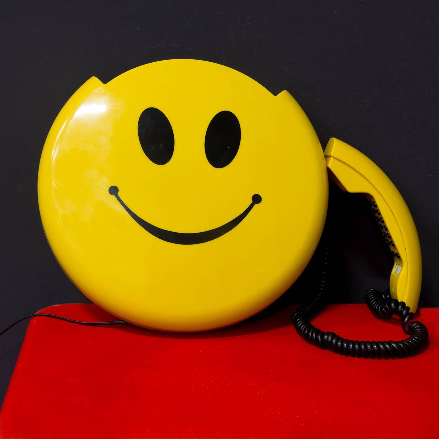 Plastic Smiley Telephone in Original Box, circa 1975