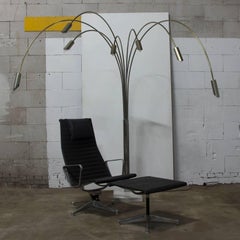 High Monumental Adjustable 1950s or 1960s Floor Lamp, in Angelo Leli Style