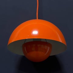 1969, Verner Panton for Louis Poulsen, Denmark, Orange Flowerpot Pendant Light