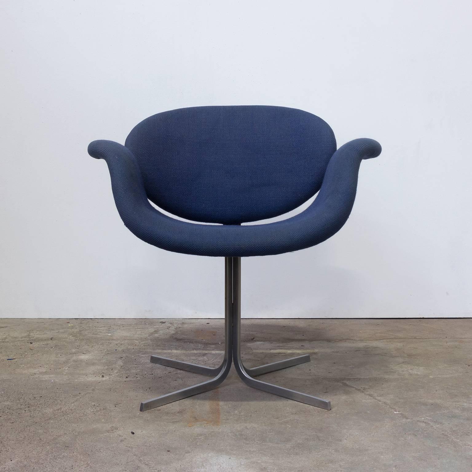 1965, Pierre Paulin for Artifort, Early Original Base and Blue Fabric In Good Condition In Amsterdam IJMuiden, NL