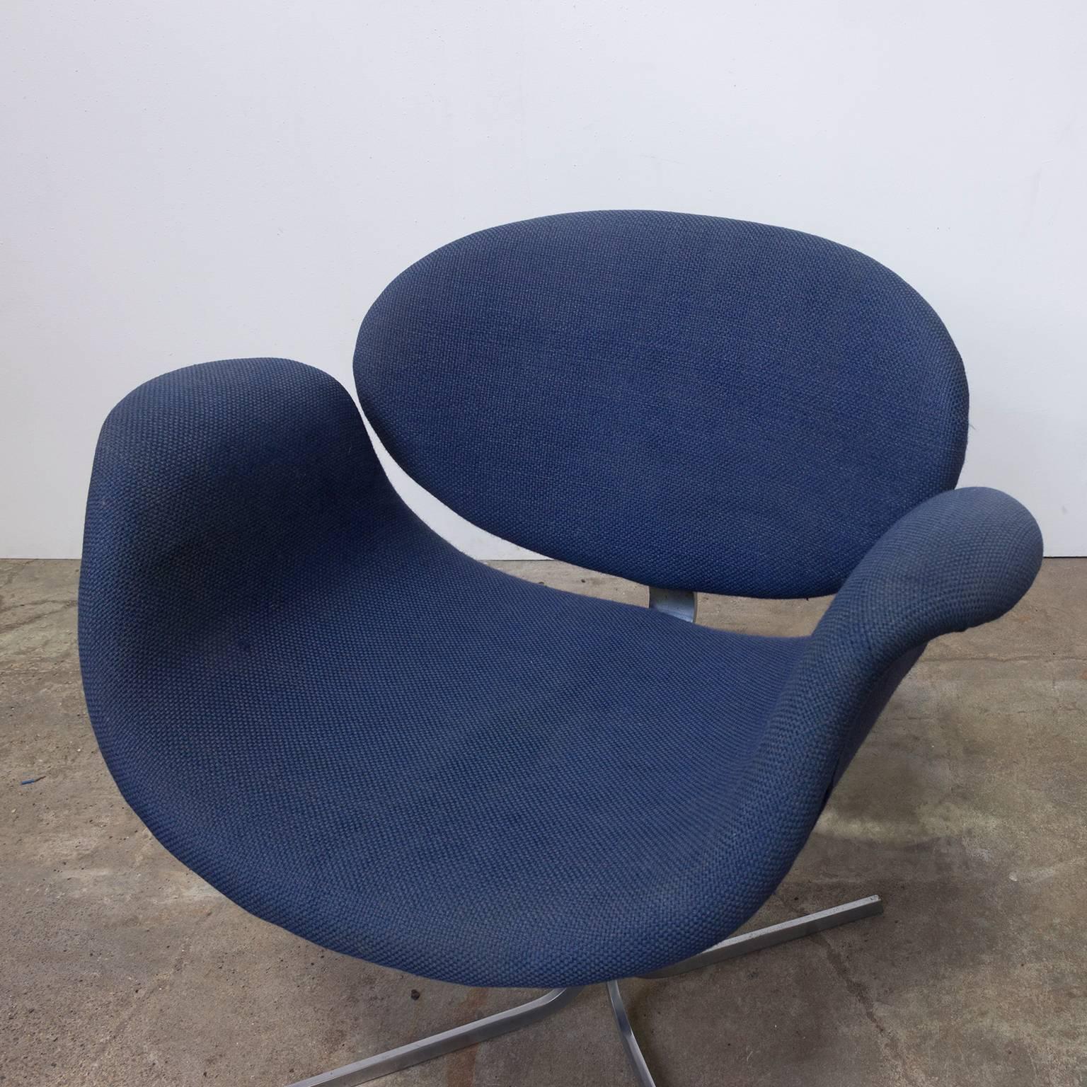 Mid-20th Century 1965, Pierre Paulin for Artifort, Early Original Base and Blue Fabric