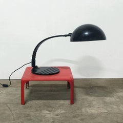 1970, Elio Martinelli for Martinelli Luce, Black Flex Calotta 660 Desk Lamp