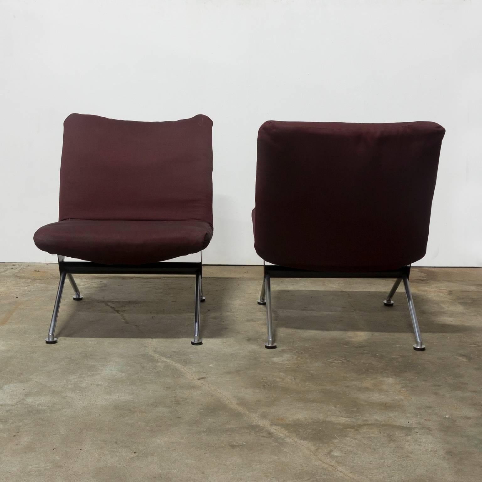 1961, Andre Cordemeyer for Gispen, Set of Two Mid-Century Dutch Easy Chairs 1432 In Fair Condition For Sale In Amsterdam IJMuiden, NL