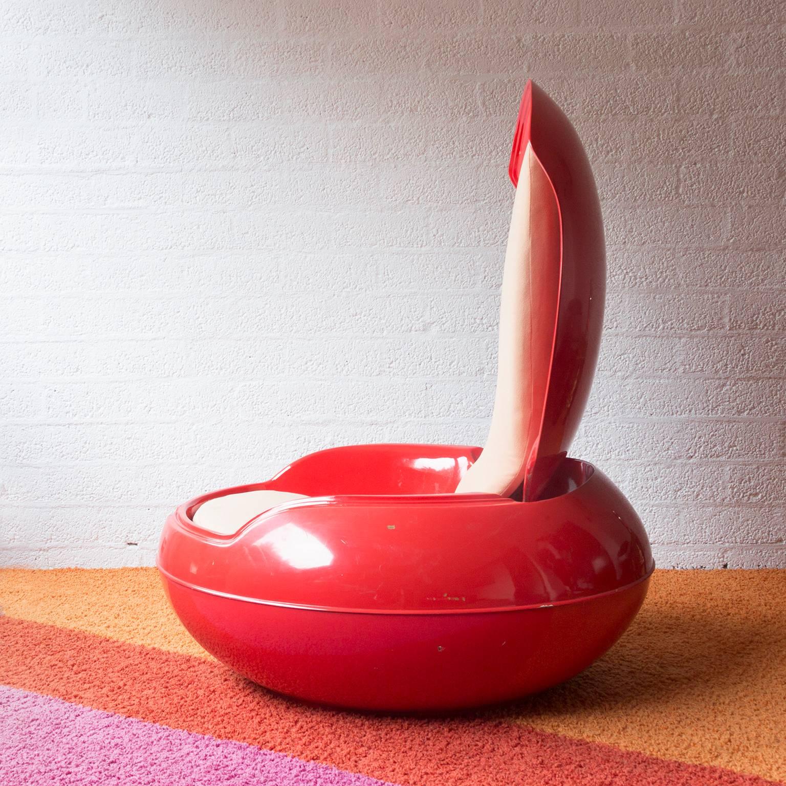 Mid-Century Modern Peter Ghyczy pour Ghyczy Design, œuf de jardin rouge ou œuf Senftenberg, 1968 en vente