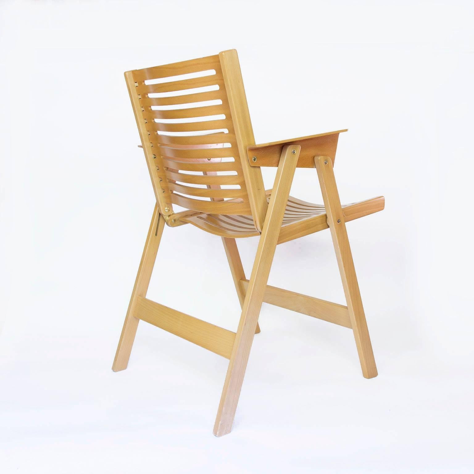 Mid-Century Modern 1970, Niko Kralj, Set of Four Folding Chairs, Produced by Rex