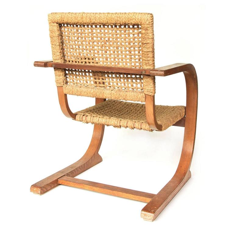 Scandinavian Modern 1935, Bas Van Pelt Rope Slung Rare High Back Comfortable Armchair  For Sale