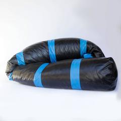 Hans Roebers, Original Snake Couch in Black and Blue Artificial Leather, 1960