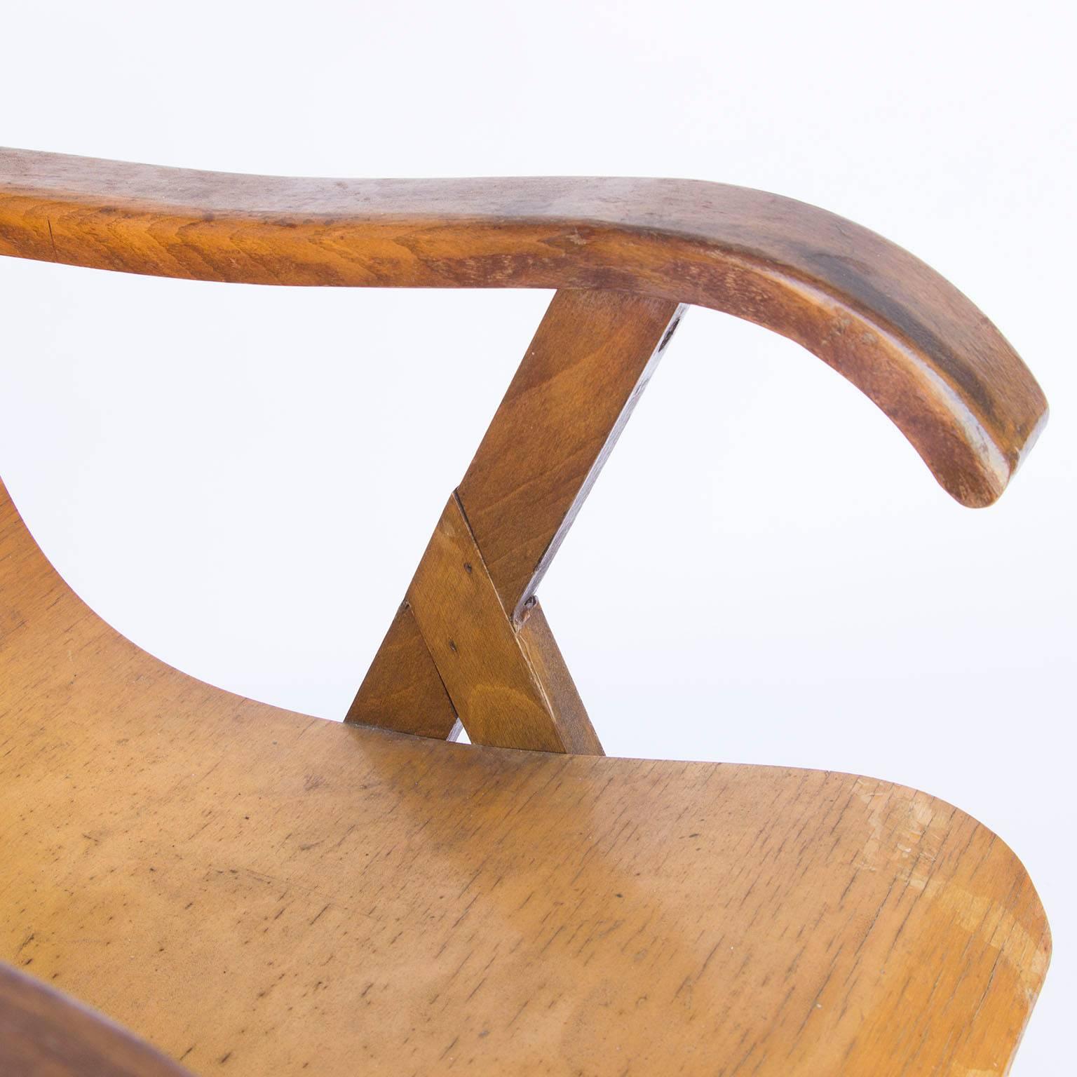 Circa 1950, European Plywood Chair  For Sale 1