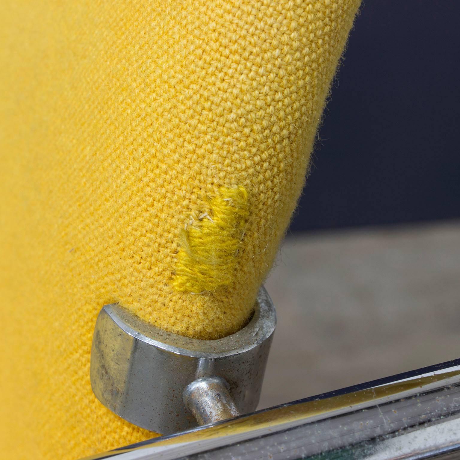 1973, Verner Panton, 1-2-3 Series Side Chair in Yellow Fabric For Sale 1