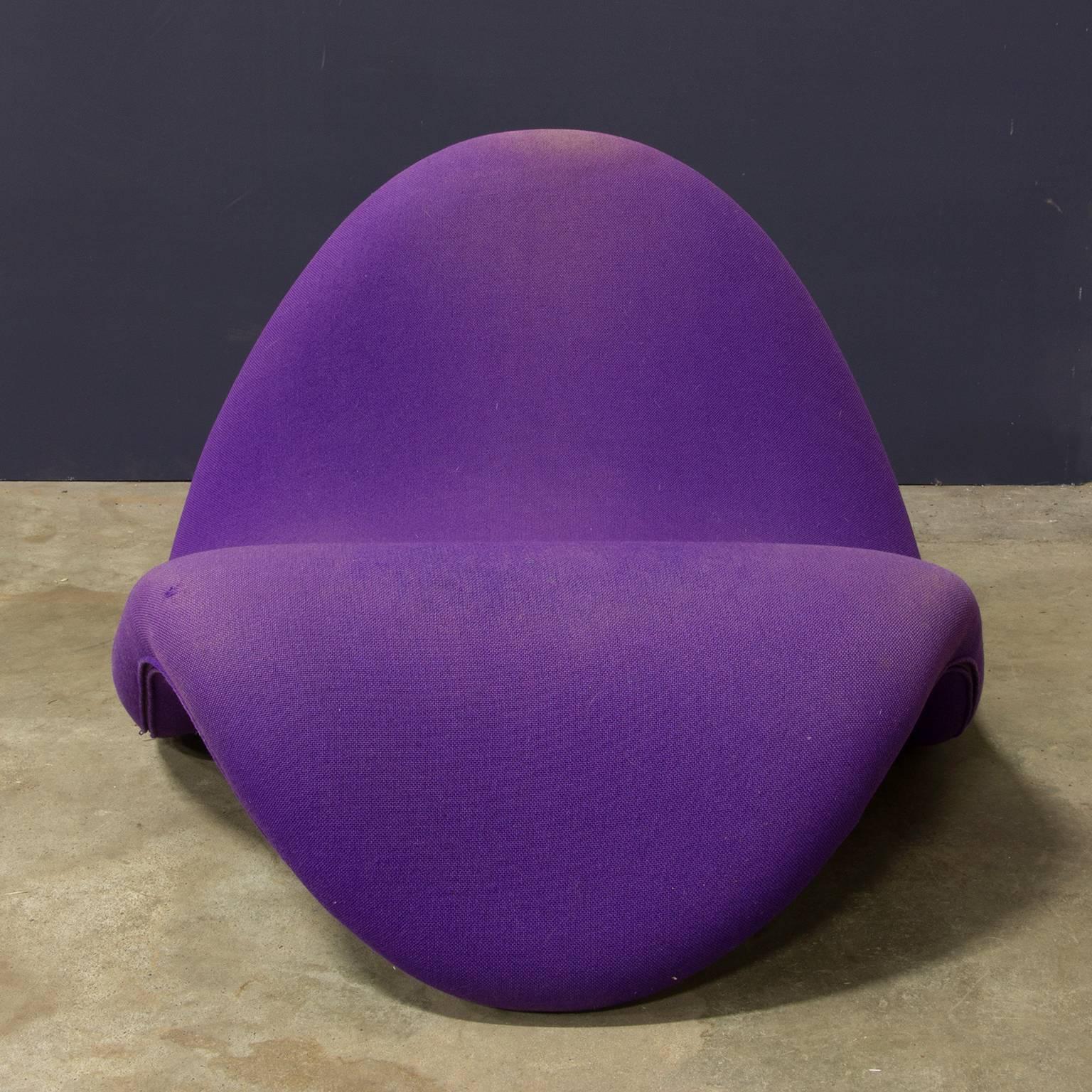 French 1967, Pierre Paulin for Artifort, Original Early Tonus Purple Tongue Chair