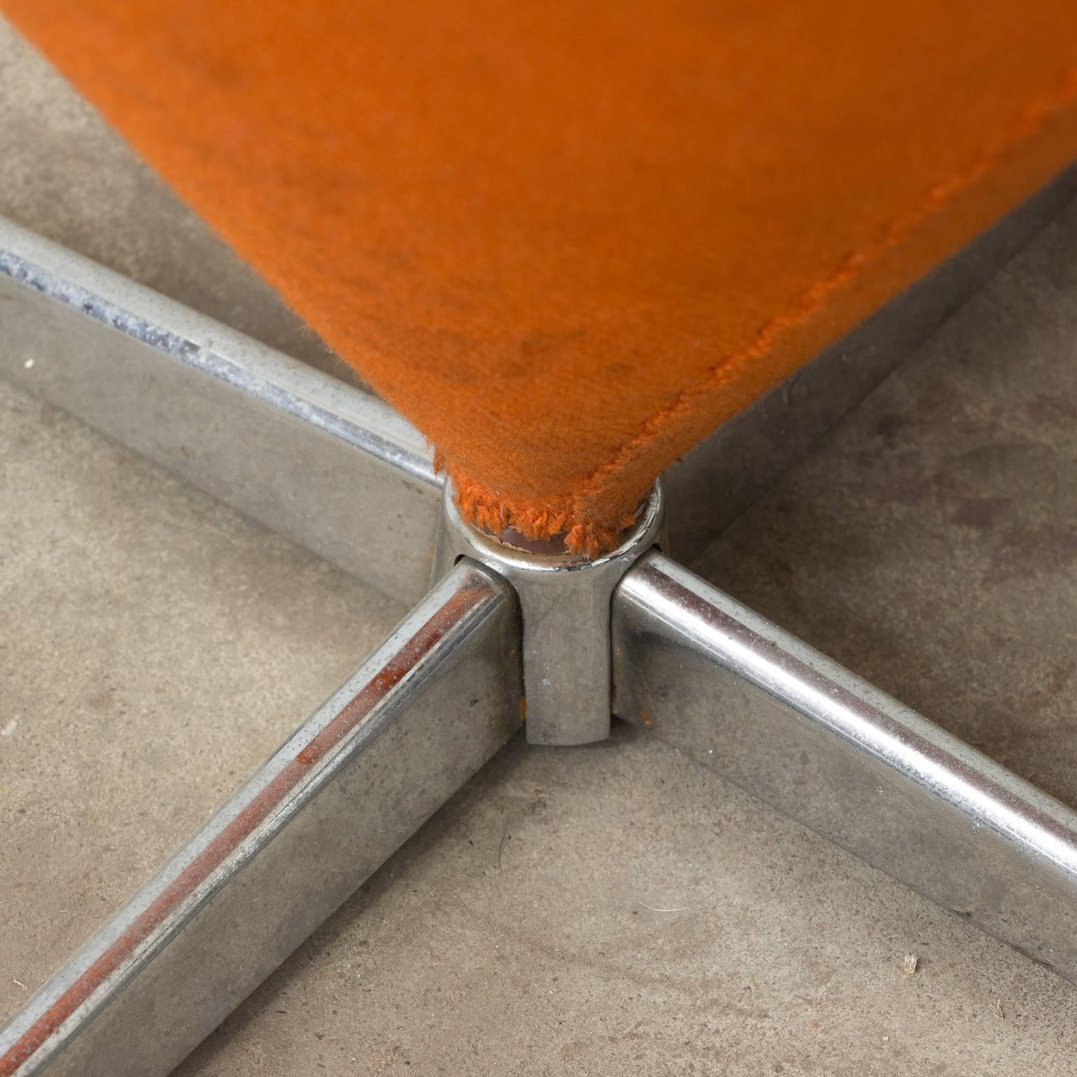 Mid-20th Century 1958, Verner Panton for Rosenthal, Cone Chair in Original Orange Linen Fabric
