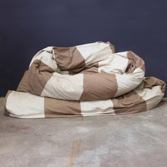 1960, Hans Roebers, divano originale Snake, rifatto in tessuto marrone e bianco nel 90