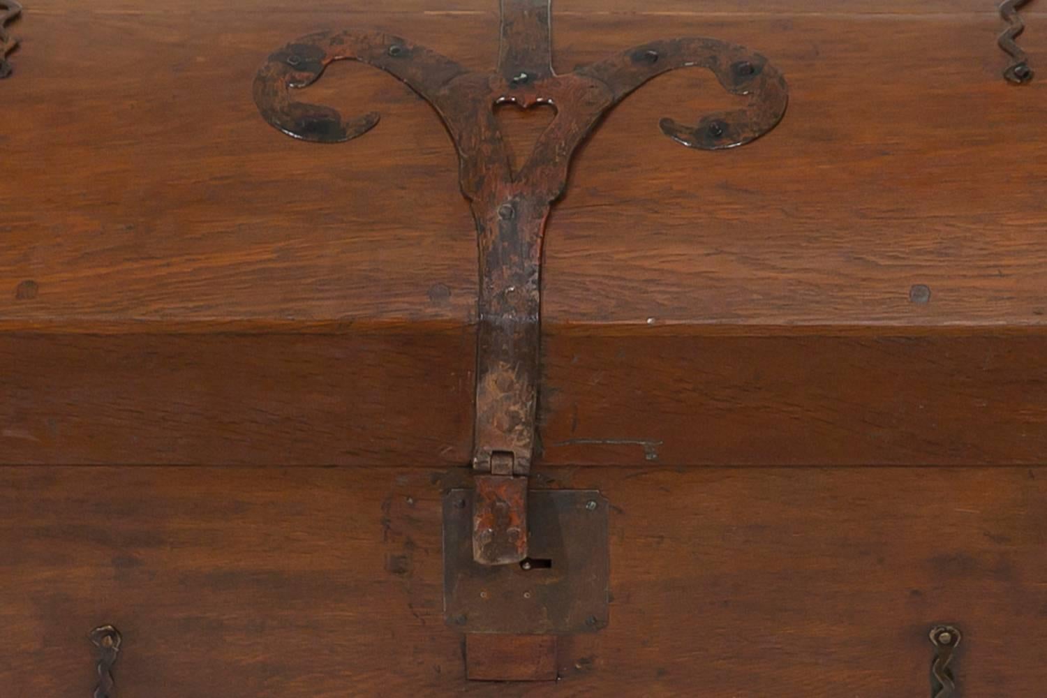 Carved 18th Century German Chest, circa 1740 For Sale