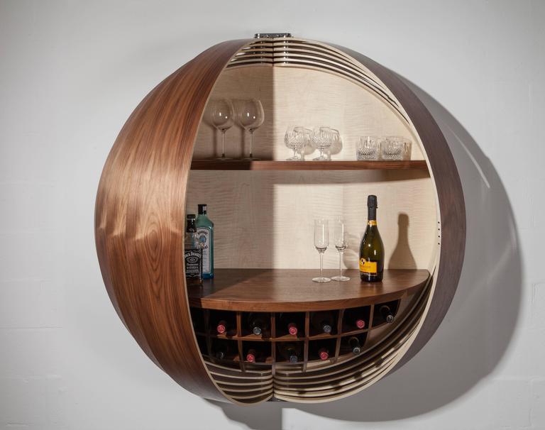 Contemporary Walnut Drinks Cabinet or Dry Bar, Wall-Mounted For Sale at  1stDibs | wall mounted drinks cabinet, modern wall mounted bar cabinet, wall  drinks cabinet