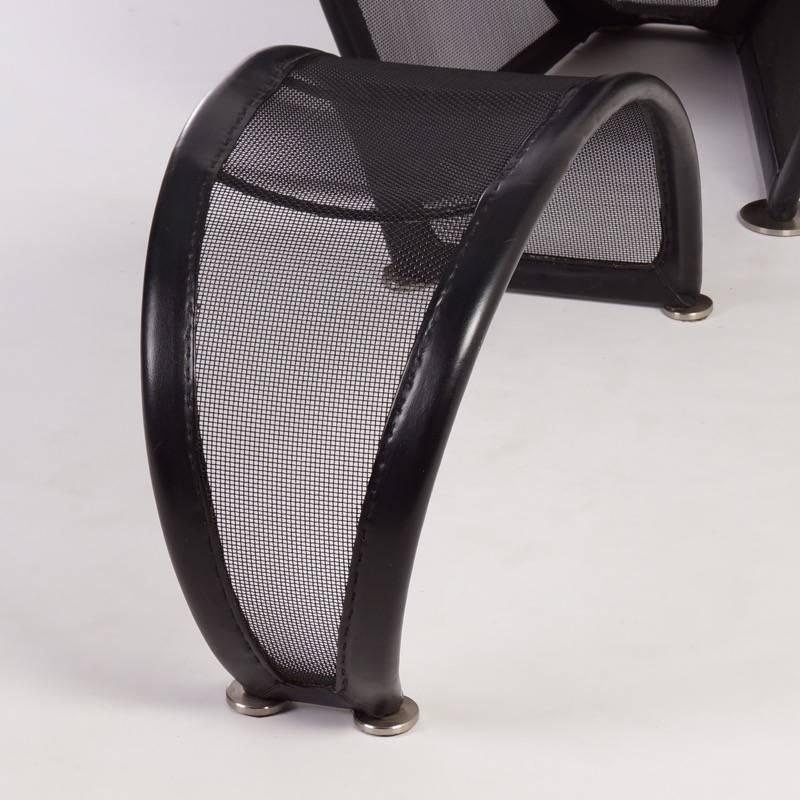 Iron 1980s Lounge Chair with Ottoman ‘Privè’ by Paolo Nava for Arflex For Sale
