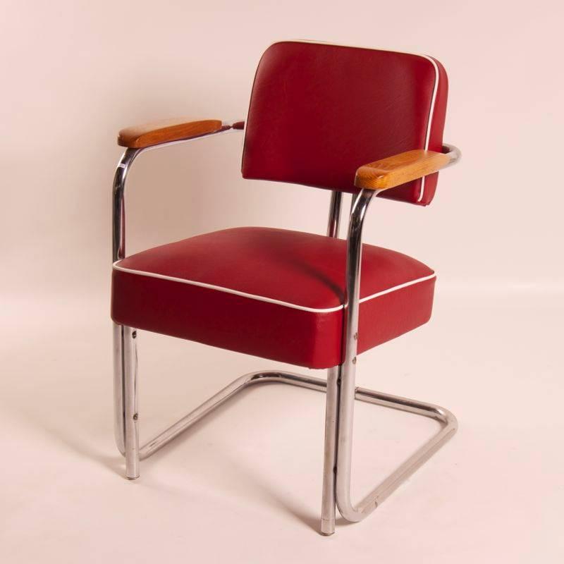 Iron Tubular Chair with Legless Frame by Bauhaus, 1930s For Sale