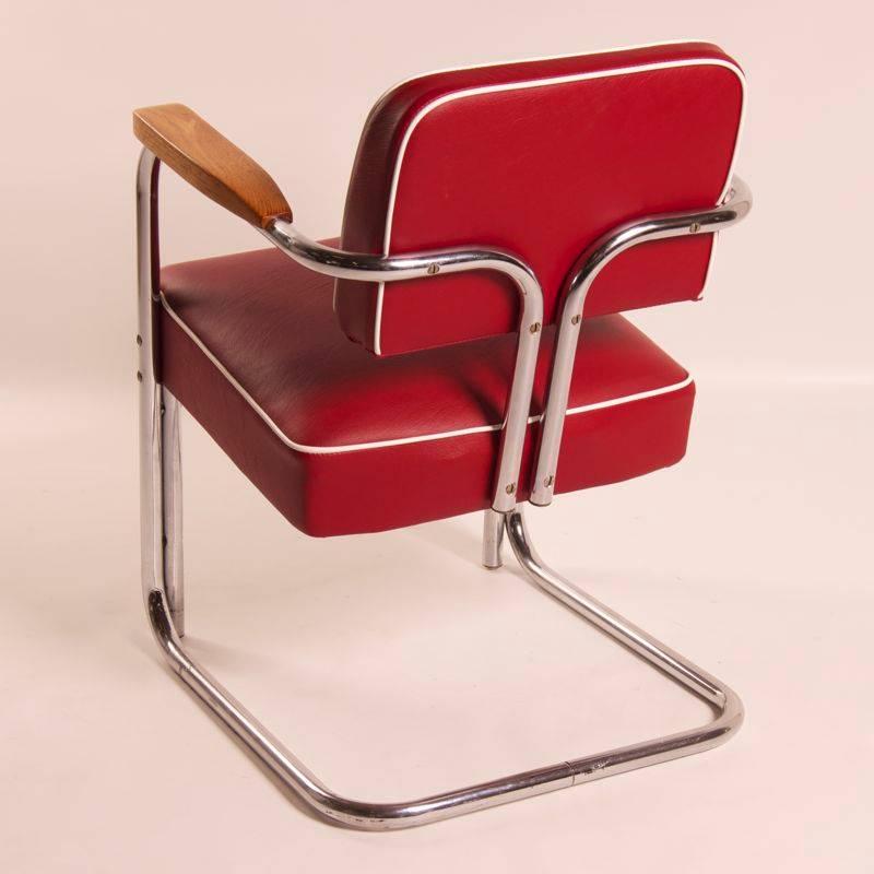 Mid-Century Modern Tubular Chair with Legless Frame by Bauhaus, 1930s For Sale