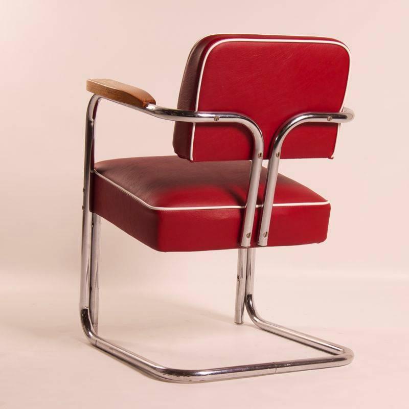 Tubular Chair with Legless Frame by Bauhaus, 1930s In Excellent Condition For Sale In Berkel en Rodenrijs, NL