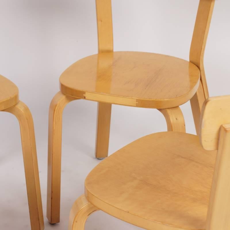 Birch Set of Dining Chairs Model 69 by Alvar Aalto for Artek, 1933-1935